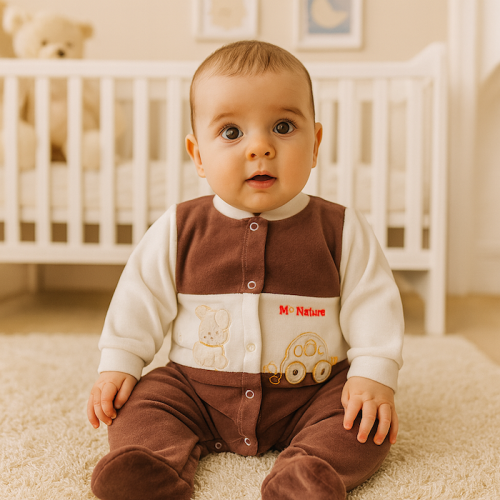Βρεφικό Ολόσωμο Φορμάκι Βαμβακερό Bodysuit brown